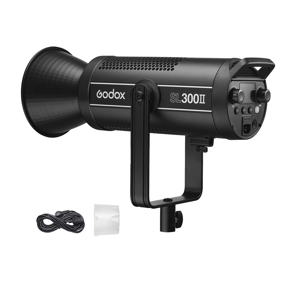 GODOX SL300II LED Video Light,GODOX Continuous Light with 320W 5600K200K Bowens Mount Daylight Balanced Lights, 99300Lux(5600k@1m,CRI 96+ TLCI 97+,8 FX Light Effects,Ultra Silent Mode