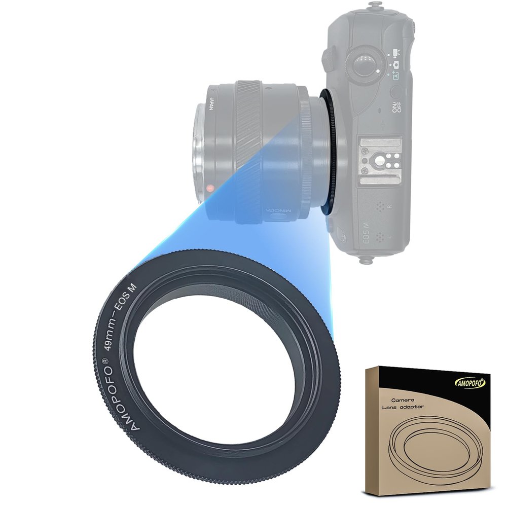 49mm to EF M Macro Lens Reverse Ring Compatible with for EF-M Mount Mirrorless Camera M1 M2 M3 M5 M6 M10 M50 M100 Camera,with 49mm Filter Thread Lens.Macro Shoot