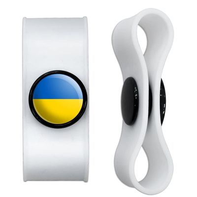 GRAPHICS & MORE Ukraine Country Flag Headphone Earbud Cord Wrap - Charging Cable Manager - Wire Organizer Set of 2 - White