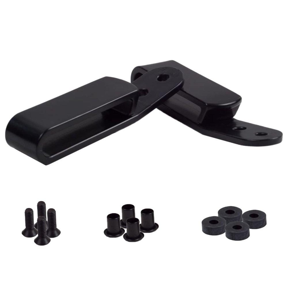 HolsterBuilder J-Clip for IWB Holsters - Kydex Belt Clip with 2 Pre-Drilled Holes, Universal Sheath Grip Hook for Discreet Concealment, Holsters, and Accessories - Black