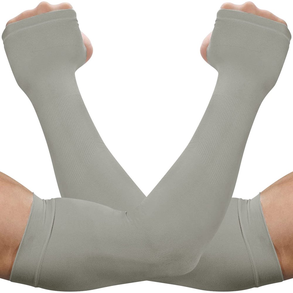 beister UV Protection Cooling Arm Sleeves, Women Men Summer Outdoor Sunblock Arm Cover with Thumb Hole
