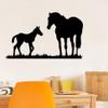 Horse Horses Stallion Mare Pony Sillhouette Cute Pony and Mare Grass Silhouette Vinyl Wall Art Wall Sticker Wall Decal Farm House Home Boys Room Dcoration Design Dcor Decal Size (22x30 inch) view 3
