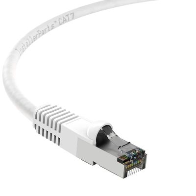 InstallerParts (10 Pack Ethernet Cable CAT7 Cable Shielded (SSTP) Booted 20 FT - White - Professional Series - 10Gigabit/Sec Network/High Speed Internet Cable, 600MHZ