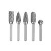 ASDUU 5Pcs Carbide Tungsten Steel Burrs Set Solid Rotery Burrs File Double Cut Die Grinder Drill Grinding Head for Woodworking Drilling Metal Carving Engraving Polishing Drill Bit view 1