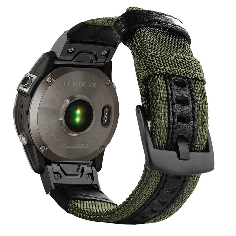 Abanen Quick Fit 26mm Nylon Watch Band for Garmin epix Pro 51mm / Fenix 8 51mm / Instinct 2X, Woven Durable Military Sport Wrist Strap for Fenix 7X/6X/5X, Tactix Delta (Green)
