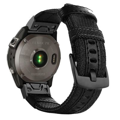 Abanen Quick Fit 26mm Nylon Watch Band for Garmin epix Pro 51mm / Fenix 8 51mm / Instinct 2X, Woven Durable Military Sport Wrist Strap for Fenix 7X/6X/5X, Tactix Delta (Black)