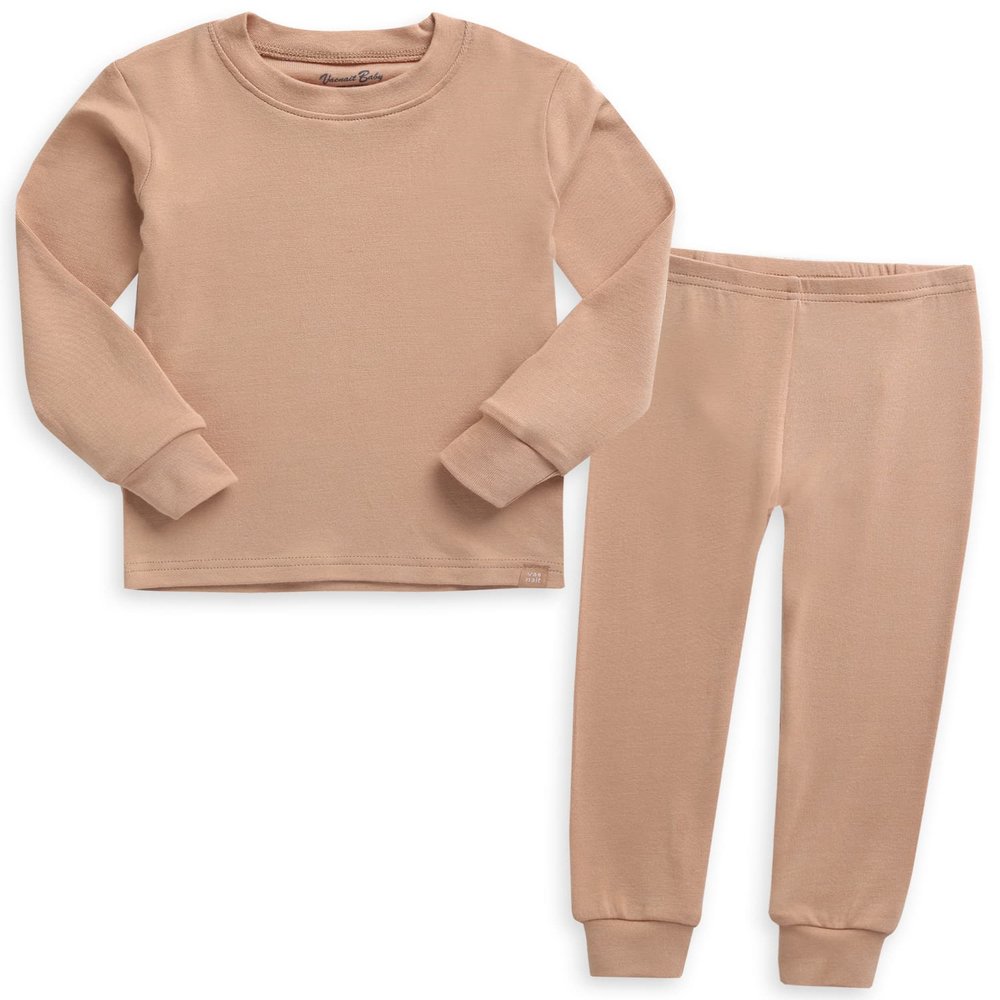 VAENAIT BABY Kids Long Sleeve Sleepwear Pajamas 2pcs Set Modal Milkorange 8 Years