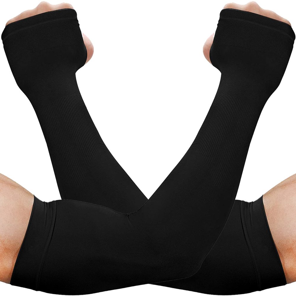 beister UV Protection Cooling Arm Sleeves, Women Men Summer Outdoor Sunblock Arm Cover with Thumb Hole