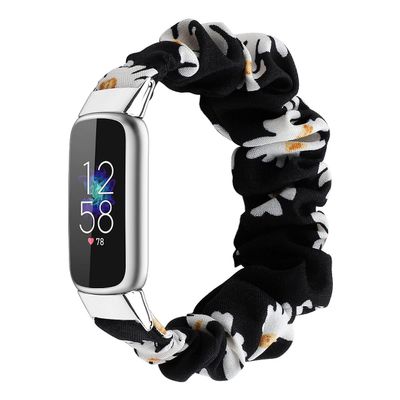 Nylon Strap for Fitbit Luxe,Women Girl Soft Stretchy Watch Strap Adjustable 131mm(5.1 inch) Replacement Skin-Friendly Band Fancy Elastic Stretch Wristband Compatible for Fitbit Luxe