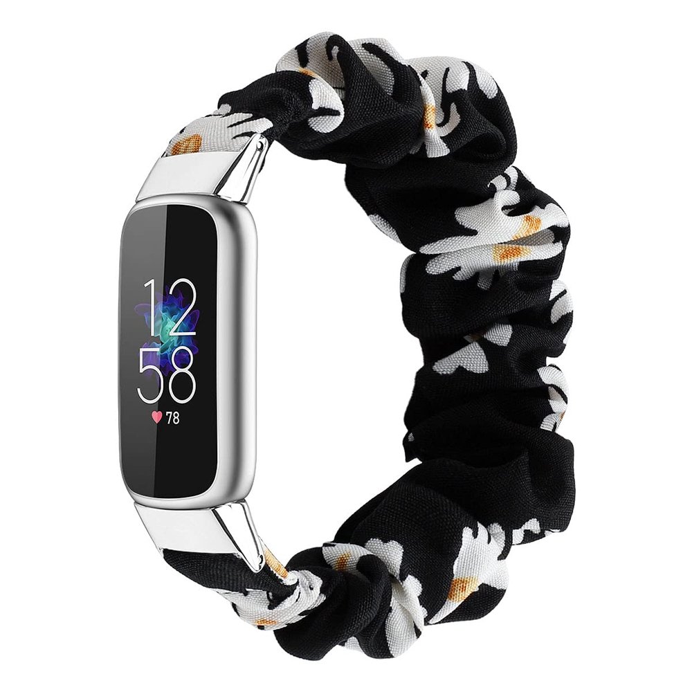 Nylon Strap for Fitbit Luxe,Women Girl Soft Stretchy Watch Strap Adjustable 131mm(5.1 inch) Replacement Skin-Friendly Band Fancy Elastic Stretch Wristband Compatible for Fitbit Luxe