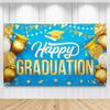 KatchOn Happy Graduation Banner Blue and Gold 72x44 Inch view 1