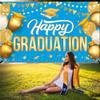KatchOn Happy Graduation Banner Blue and Gold 72x44 Inch view 2