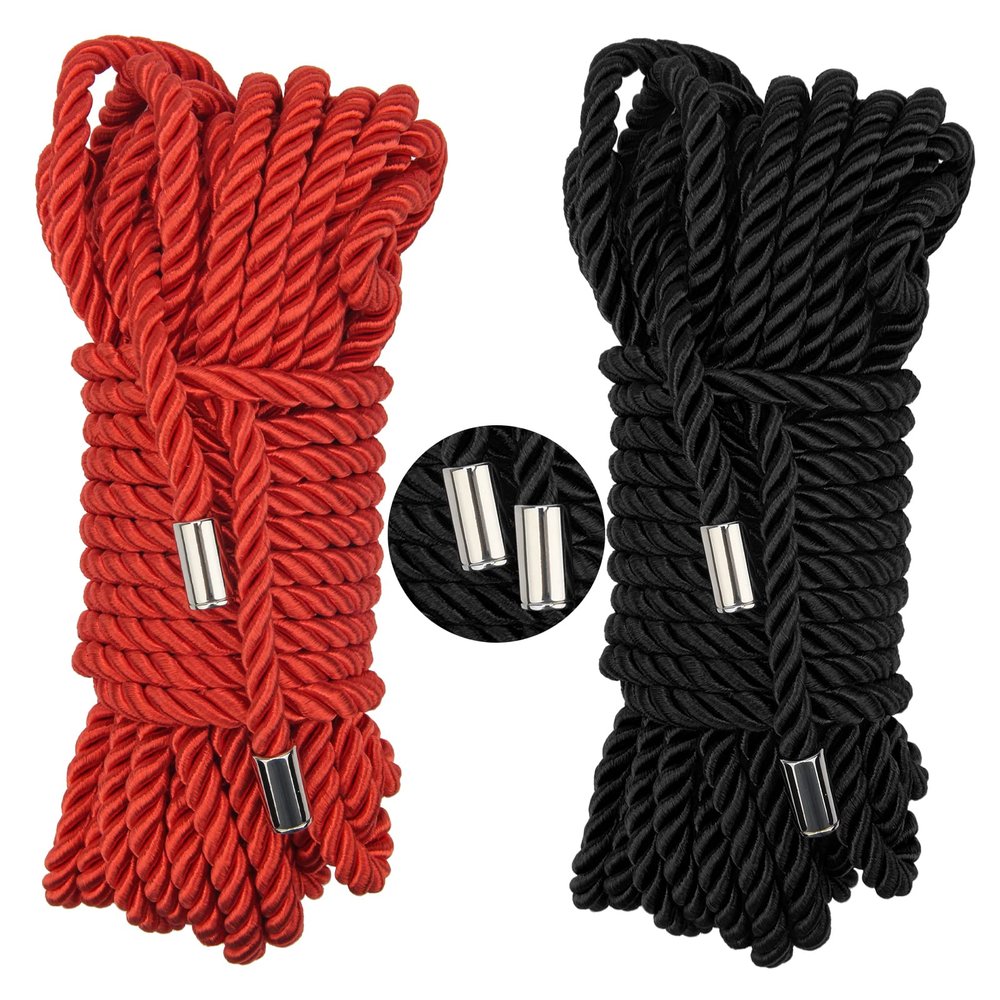 Coldairsoap Soft Silk Rope, Shibari Rope,Japanese Ropes Kit for Beginners and Experienced Riggers for Simple and Complex Knots Twisted Satin Shiny Cord 32 Feet/8MM