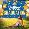 Katchon Happy Graduation Banner Gold and Blue 72x44 Inch view 2