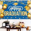 Katchon Happy Graduation Banner Gold and Blue 72x44 Inch view 3