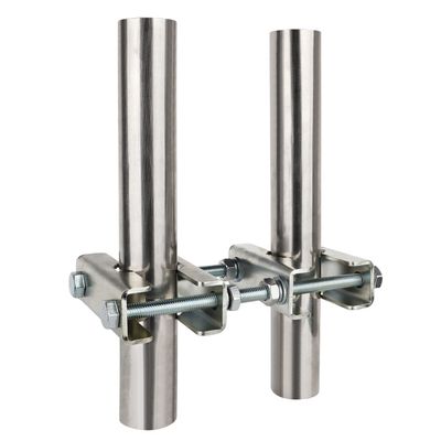 Antenna Mast to Mast Clamp Bracket Kit with V Jaw Blocks for 1"-2.5" OD Poles, Heavy Duty Mounting Hardware for Ham TV Network Antennas, Security Cameras, Weather Station