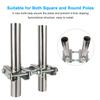 Antenna Mast to Mast Clamp Bracket Kit with V Jaw Blocks for 1"-2.5" OD Poles, Heavy Duty Mounting Hardware for Ham TV Network Antennas, Security Cameras, Weather Station view 4