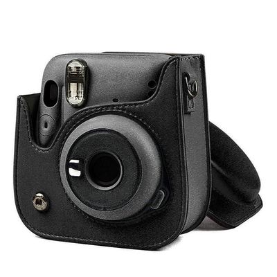 Estink Adjustable Shoulder Strap Camera Bag, PU Leather Camera Case for Mini 11 Camera(Black)