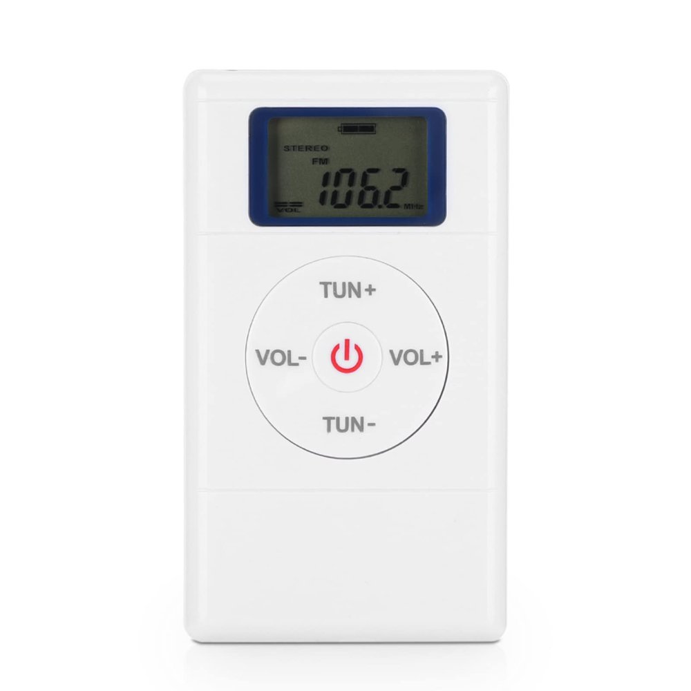 Portable Radio, Mini Pocket Radio Battery Operated Radio with Headphone and Lanyard, High Sensitivity FM Radio Weather Radio for Indoor Outdoor Home Office