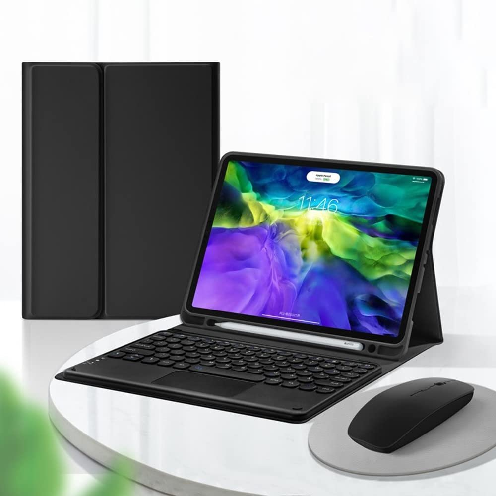 Galaxy Tab S8 Ultra 14.6'' 2022 Keyboard Cover (SM-X900/X906) with Wireless Mouse Trackpad Keyboard Magnetic Detachable BT Keyboard Cute Round Key(Galaxy Tab S8 Ultra, Black)