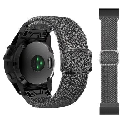 CZKE 26 22mm Sport Nylon Watchband Wriststrap for Garmin Fenix 7 7X 6X 6 Pro 5X 5 EPIX 3HR Easy Fit Quick Release Wristbands Bracelet (Color : Gray, Size : 26mm Fenix 7X)