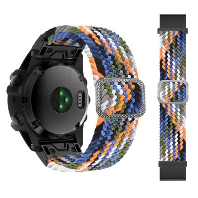 CZKE 26 22mm Sport Nylon Watchband Wriststrap for Garmin Fenix 7 7X 6X 6 Pro 5X 5 EPIX 3HR Easy Fit Quick Release Wristbands Bracelet (Color : Denim, Size : 22mm Fenix 5 6 935)