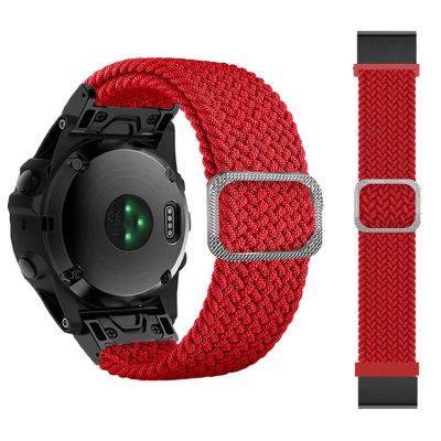 CZKE 26 22mm Sport Nylon Watchband Wriststrap for Garmin Fenix 7 7X 6X 6 Pro 5X 5 EPIX 3HR Easy Fit Quick Release Wristbands Bracelet (Color : RED, Size : 26mm Fenix 6X 6XPro)