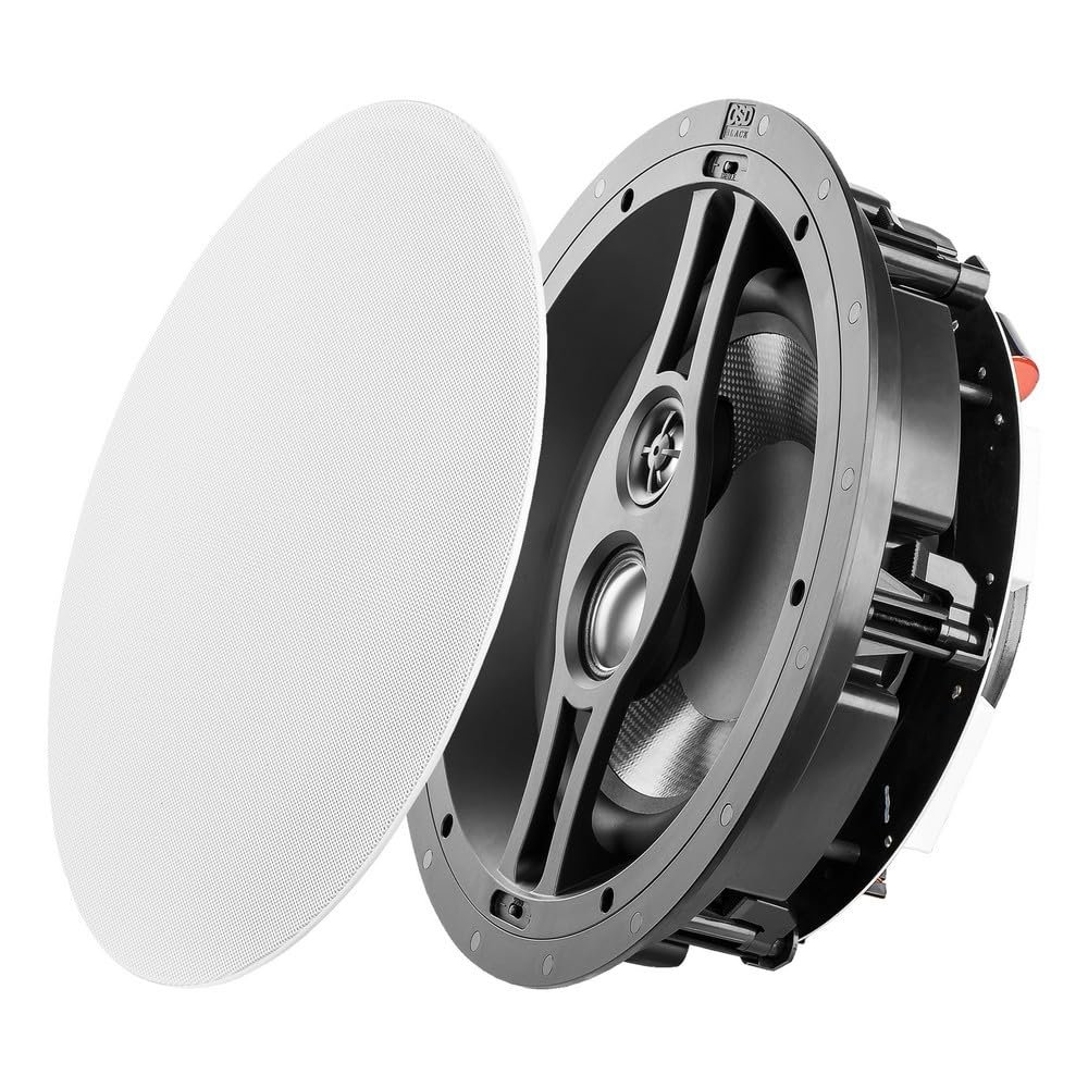 OSD Black R103 10" 3-Way in-Ceiling Speaker, 1" Pivoting Titanium Dome Tweeter, Single, BK-R103