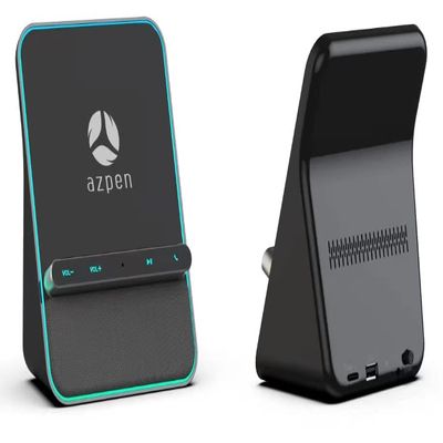 Wireless Charging Audio Dock by Azpen with Dual 8 watts Bluetooth Speakers, Upgraded Microphone for Handsfree Call, Wireless Charger for iPhone 15 14 13 12 11 and Samsung S23 S22 S21 S20