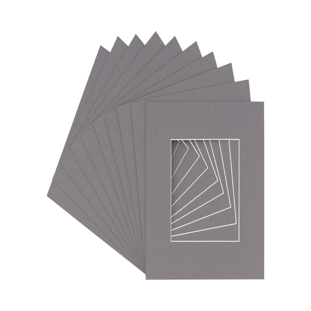 16x16 Mat for 20x20 Frame - Precut Mat Board Acid-Free Charcoal 16x16 Photo Matte for a 20x20 Picture Frame, Premium Matboard for Family Photos, Show Kits, Art, Picture Framing, Pack of 100 Mats