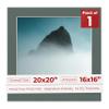 16x16 Mat for 20x20 Frame - Precut Mat Board Acid-Free Charcoal 16x16 Photo Matte Made to Fit a 20x20 Picture Frame, Premium Matboard for Family Photos, Show Kits, Art, Picture Framing, Pack of 1 Mat view 1