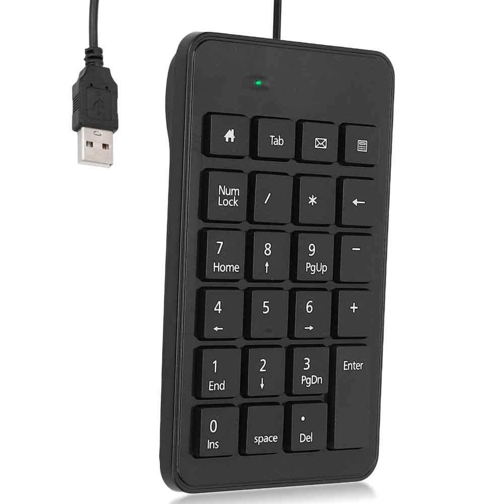 Cuifati 23 Keys Full-Sized Numeric Keypad, Wired USB Number Pad, Comfortable Touch Ergonomic Design, Low Noise Keys, Ultra-Slim Portable Numeric Keyboard for or for Linux