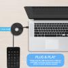 Cuifati 23 Keys Full-Sized Numeric Keypad, Wired USB Number Pad, Comfortable Touch Ergonomic Design, Low Noise Keys, Ultra-Slim Portable Numeric Keyboard for or for Linux view 3