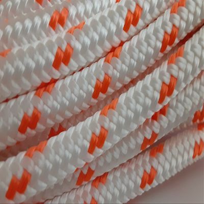 5/16 x 200 ft.Double Braid-Yacht Braid Polyester Rope Hank.White/Orange