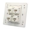 CHJIENJUJIDZ 1PC Ethernet Wall Plate with 4 Keystone Jack CAT6 RJ45 Female to Female Socket Panel for LAN Network Plug view 1