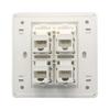CHJIENJUJIDZ 1PC Ethernet Wall Plate with 4 Keystone Jack CAT6 RJ45 Female to Female Socket Panel for LAN Network Plug view 3