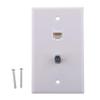 CHJIENJUJIDZ Computer Wall Plate with Coaxial F Type Ethernet Network Face Plate Socket CAT5e Outlet Wall Panel view 1