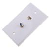 CHJIENJUJIDZ Computer Wall Plate with Coaxial F Type Ethernet Network Face Plate Socket CAT5e Outlet Wall Panel view 2