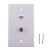 CHJIENJUJIDZ Computer Wall Plate with Coaxial F Type Ethernet Network Face Plate Socket CAT5e Outlet Wall Panel view 4