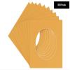 5x5 Mat For 7x7 Frame - Precut Topaz Orange Circle Shaped Photo Mat Board Opening - Acid Free Matte and Bevel Cut for Family Photos, Pack of 100 Matboards Show Kit With Acid Free Backings & Clear Bags view 2