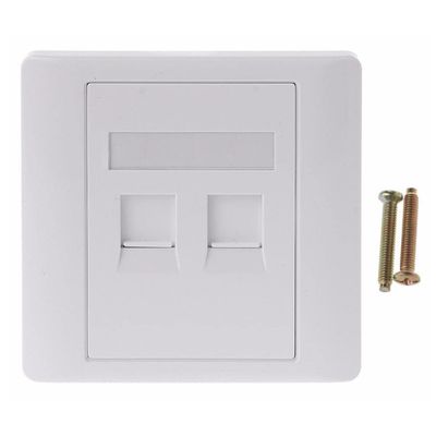 CHJIENJUJIDZ 2 Ports CAT6 RJ45 Network Wall Plate with Female to Female Connector