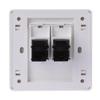 CHJIENJUJIDZ 2 Ports CAT6 RJ45 Network Wall Plate with Female to Female Connector view 2