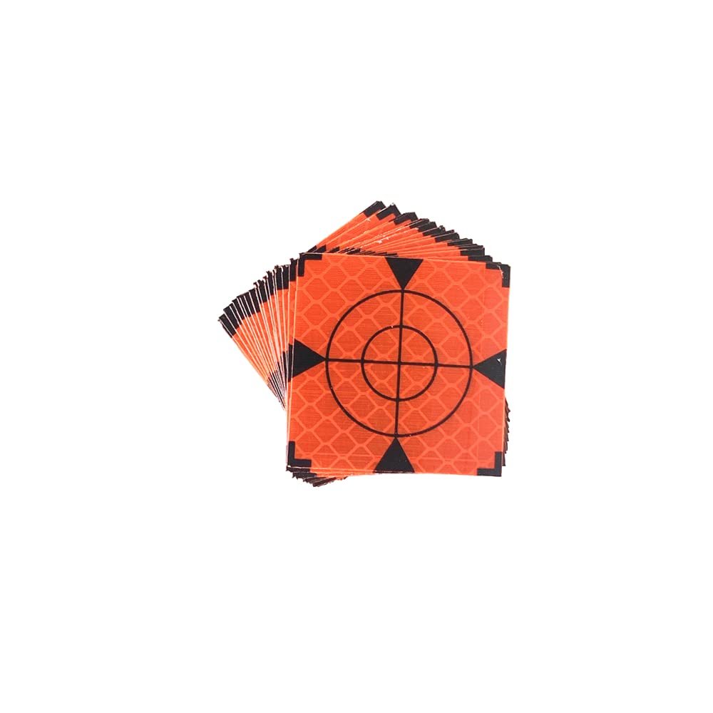 100pcs 20X20MM Reflector Sheet Orange Reflective Tape Target Compatible for Trimble Topcon Sokkia South Surveying Total Station