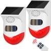 ChunHee Solar Motion Senor Alarm Outdoor Motion Detector Alarm 2 Adjustable Sensitivity 129db Lond Sound Security Siren Light IP67 Waterproof for Garden,Home,Farm,Barn,Yard view 1