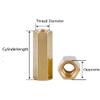 (5pcs) Brass Double PassHexagon Post,Motherboard Stand M4x55mm,Suitable for Model, Drone motherboards. view 2