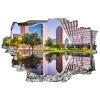 3D Self-adesive Removable Break Through The Wall Vinyl Wall Stickers/Murals Art Decals Stickers Dallas, Texas, USA Downtown Plaza and Skyline 24 x 16 Inch Wall Decor for Kids, Made in USA view 2