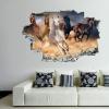 3D Self-adesive Removable Break Through The Wall Vinyl Wall Stickers/Murals Art Decals Stickers Horse Herd Running in Desert 24 x 16 Inch Wall Decor for Kids, Made in USA view 1