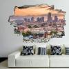 3D Broken Wall Stickers Stickers New Orleans, Louisiana, USA Downtown Skyline 36 x 24 Inch Removable Wall Decal, Peel and Stick Landscape Wall Decor for Bedroom Living Room, Mural Art for Kids Boys G view 1
