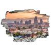 3D Broken Wall Stickers Stickers New Orleans, Louisiana, USA Downtown Skyline 36 x 24 Inch Removable Wall Decal, Peel and Stick Landscape Wall Decor for Bedroom Living Room, Mural Art for Kids Boys G view 2