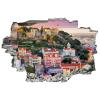 3D Broken Wall Stickers Stickers Lisbon, Portugal Skyline with So Jorge Castle 36 x 24 Inch Removable Wall Decal, Peel and Stick Landscape Wall Decor for Bedroom Living Room, Mural Art for Kids Boys view 2